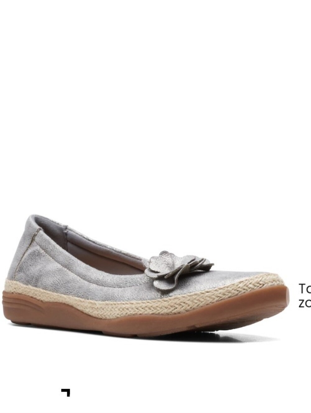 Clarks Women's NEW Size 9.5: Elaina Jade Flat - Flower Detail Pewter